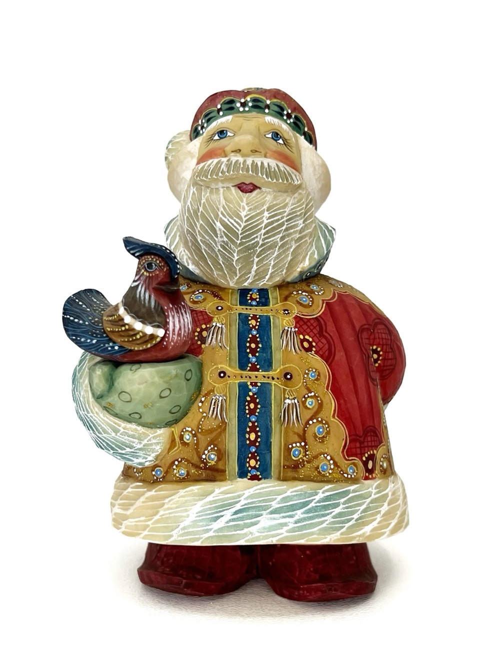 G.Debrekht Bird Watcher Santa 2003 Hand-Painted Figurine #51783-2 Christmas EUC